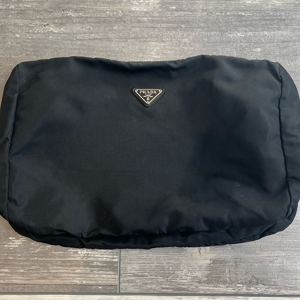 Prada Large Cosmetic Case Pouch or Clutch Nylon Tessuto Authentic